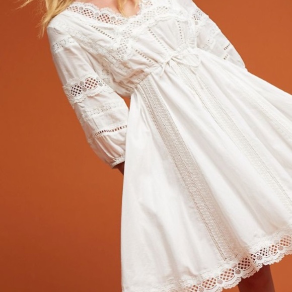 Anthropologie Dresses & Skirts - Anthropologie Eri & Ali White Lacy Peasant Dress